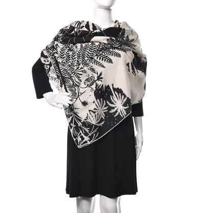 Hermes Cashmere Silk Tyger Tyger Shawl 140 Black White Gris 2 of 5