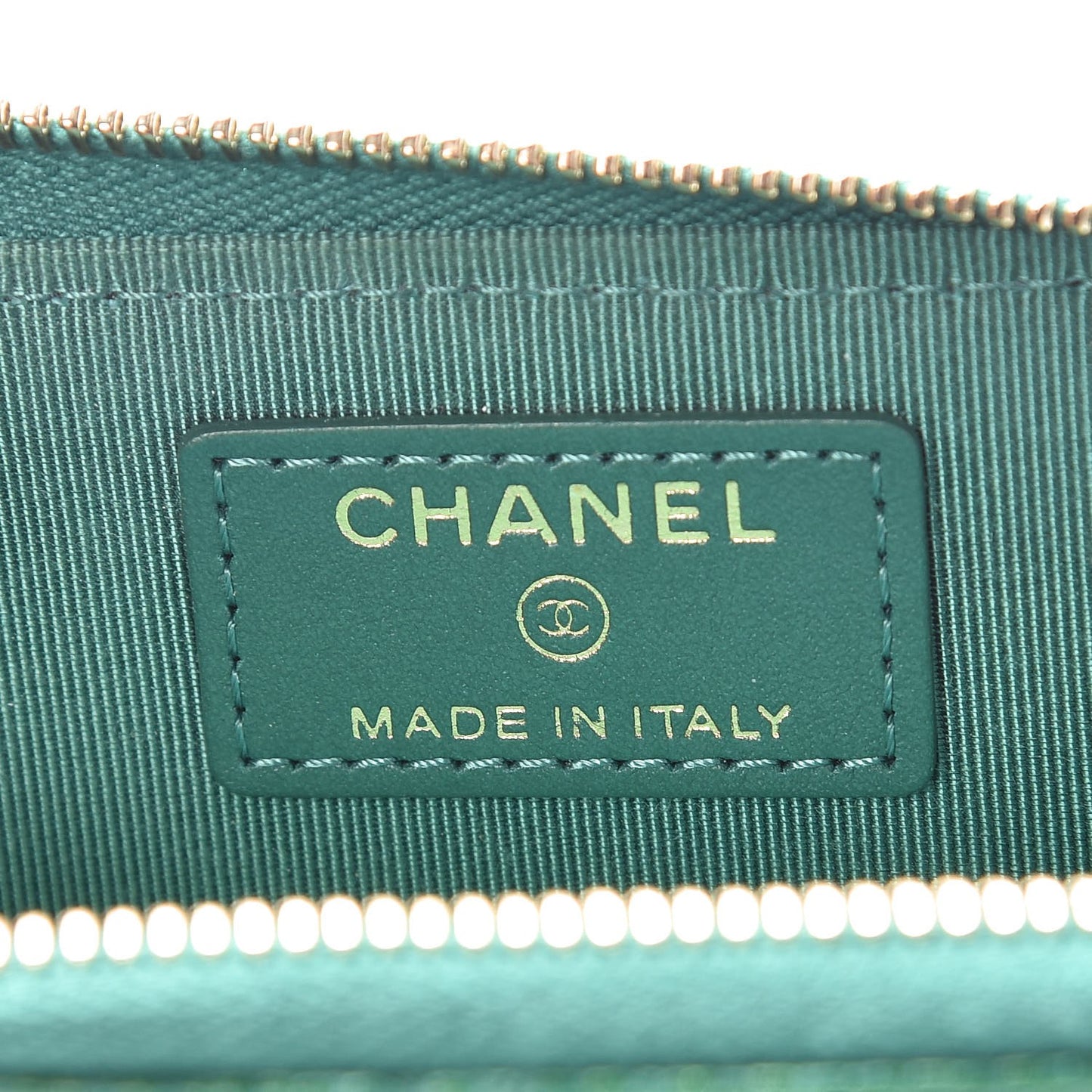 Metallic Caviar Quilted Key Holder Case Green