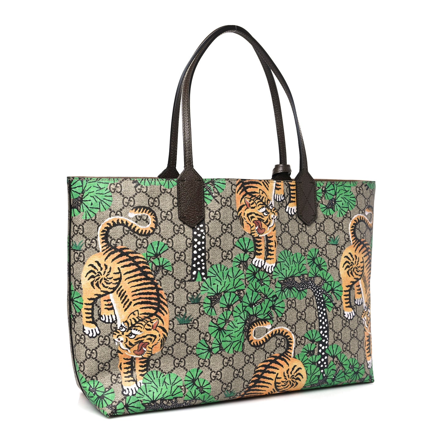 GG Supreme Monogram Bengal Medium Shopping Tote Beige Yard