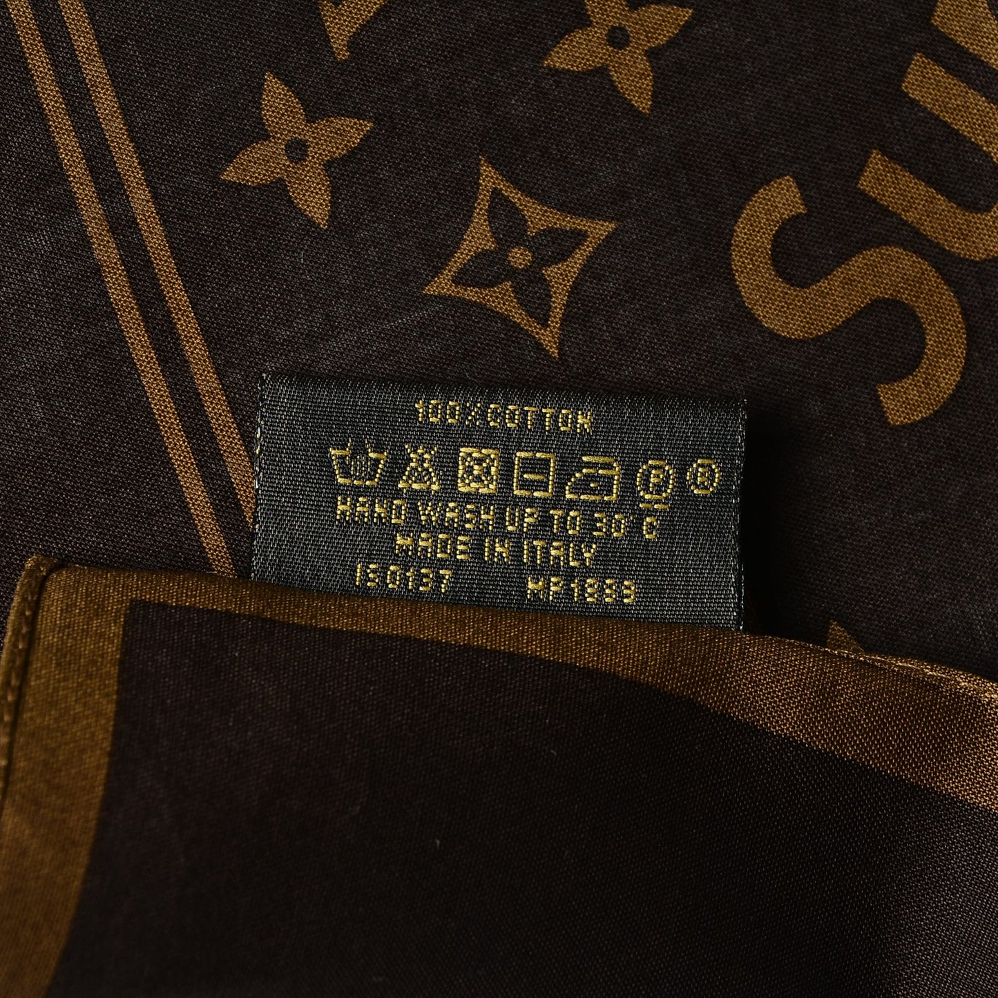X SUPREME Cotton Monogram Bandana Scarf Brown