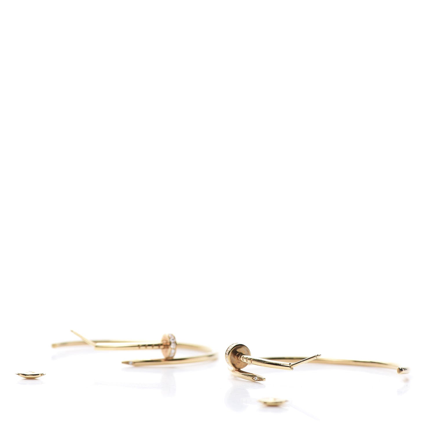 Cartier 18K Pink Gold Diamond Juste Un Clou Hoop Earrings 3 of 7