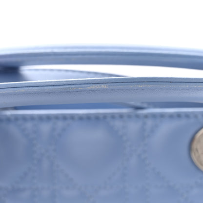Christian Dior Lambskin Cannage Medium Lady Dior Light Blue 13 of 14