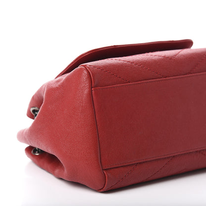 Saint Laurent Pebbled Lambskin Chevron Monogram Medium Nolita Red 6 of 10