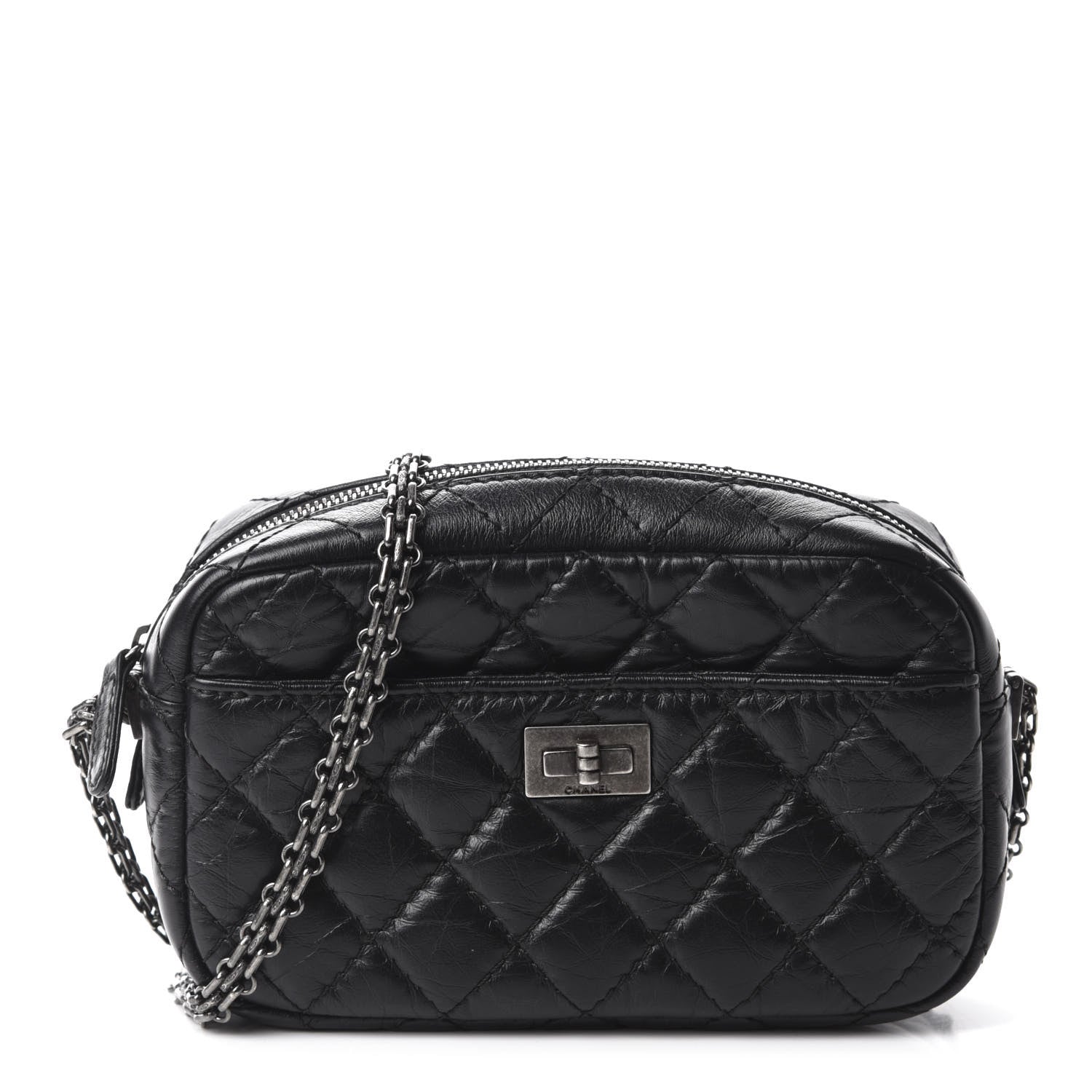 Chanel Aged Calfskin Quilted Mini Reissue Camera Case Black 1 of 10