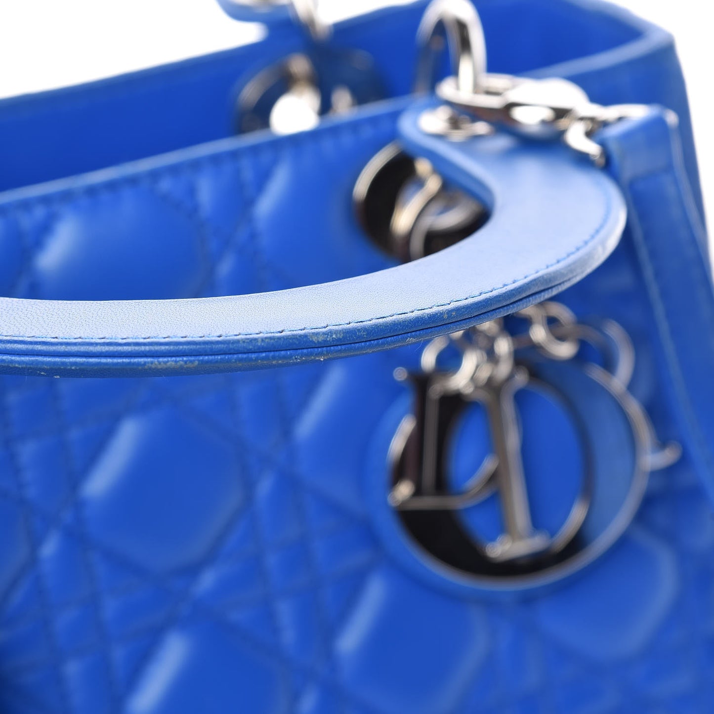 Lambskin Cannage Medium Lady Dior Blue Persan