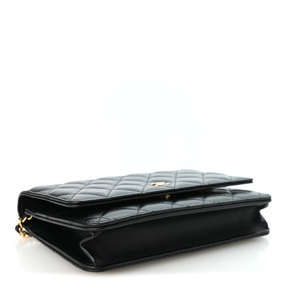 Chanel Lambskin Quilted Wallet On Chain WOC Black 4 of 11