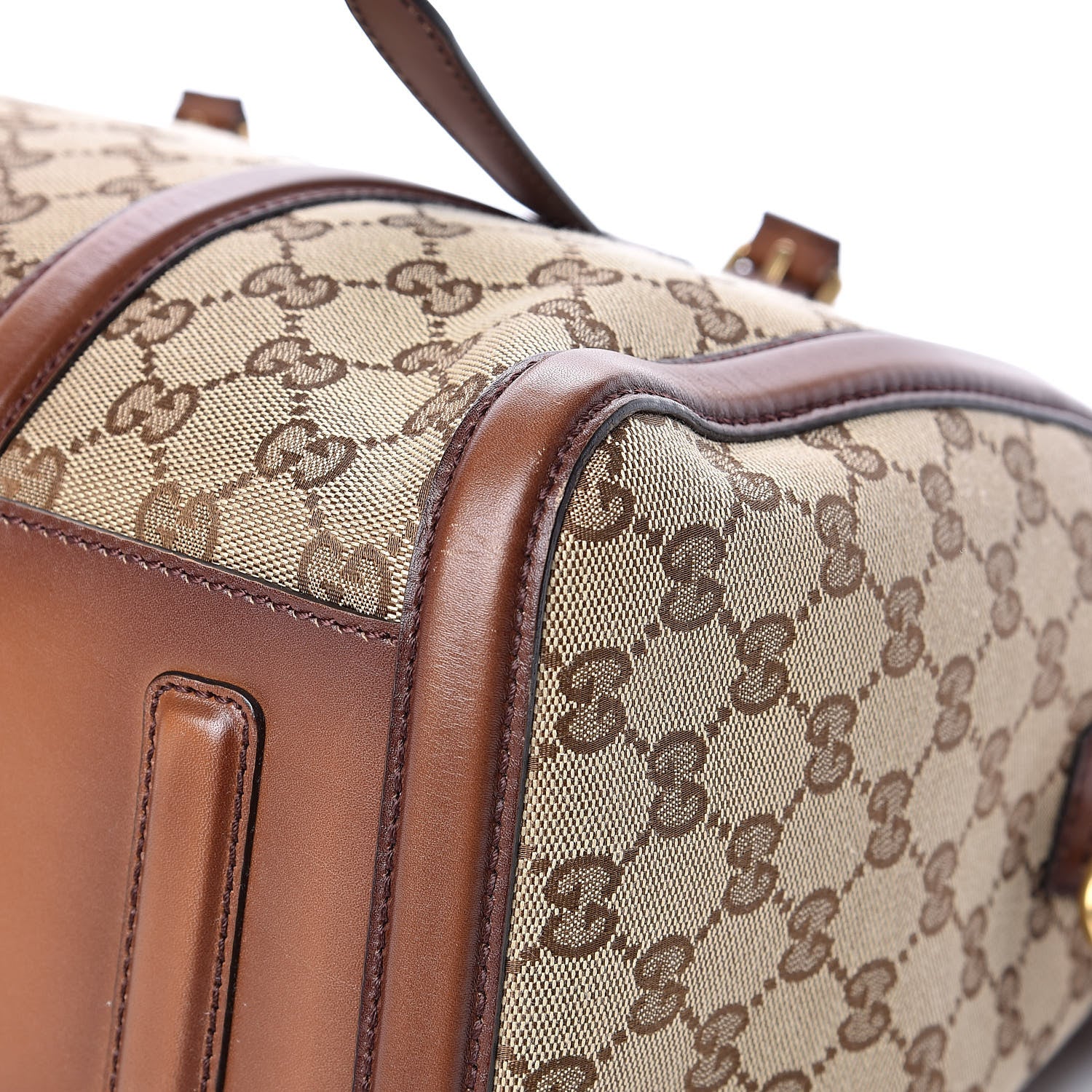 Gucci Monogram Medium Lady Web Boston Bag Beige Cuir 12 of 16