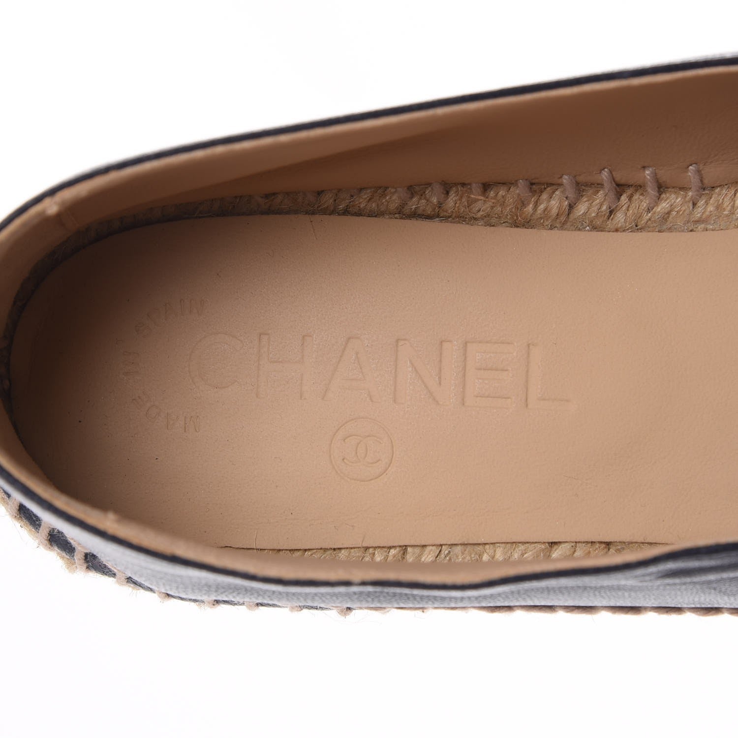 Chanel Lambskin CC Espadrilles 38 Navy Black 5 of 10