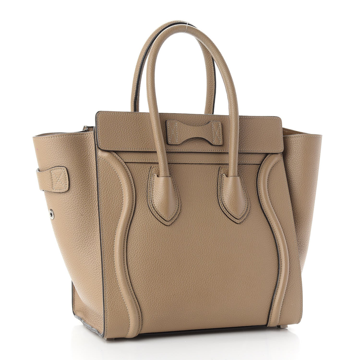 Celine Drummed Calfskin Micro Luggage Dune 3 of 13