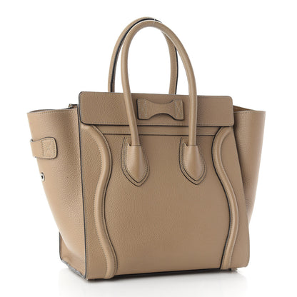 Celine Drummed Calfskin Micro Luggage Dune 3 of 13