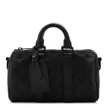 Louis Vuitton Monogram Taurillon Keepall Bandouliere 25 Black 1 of 10