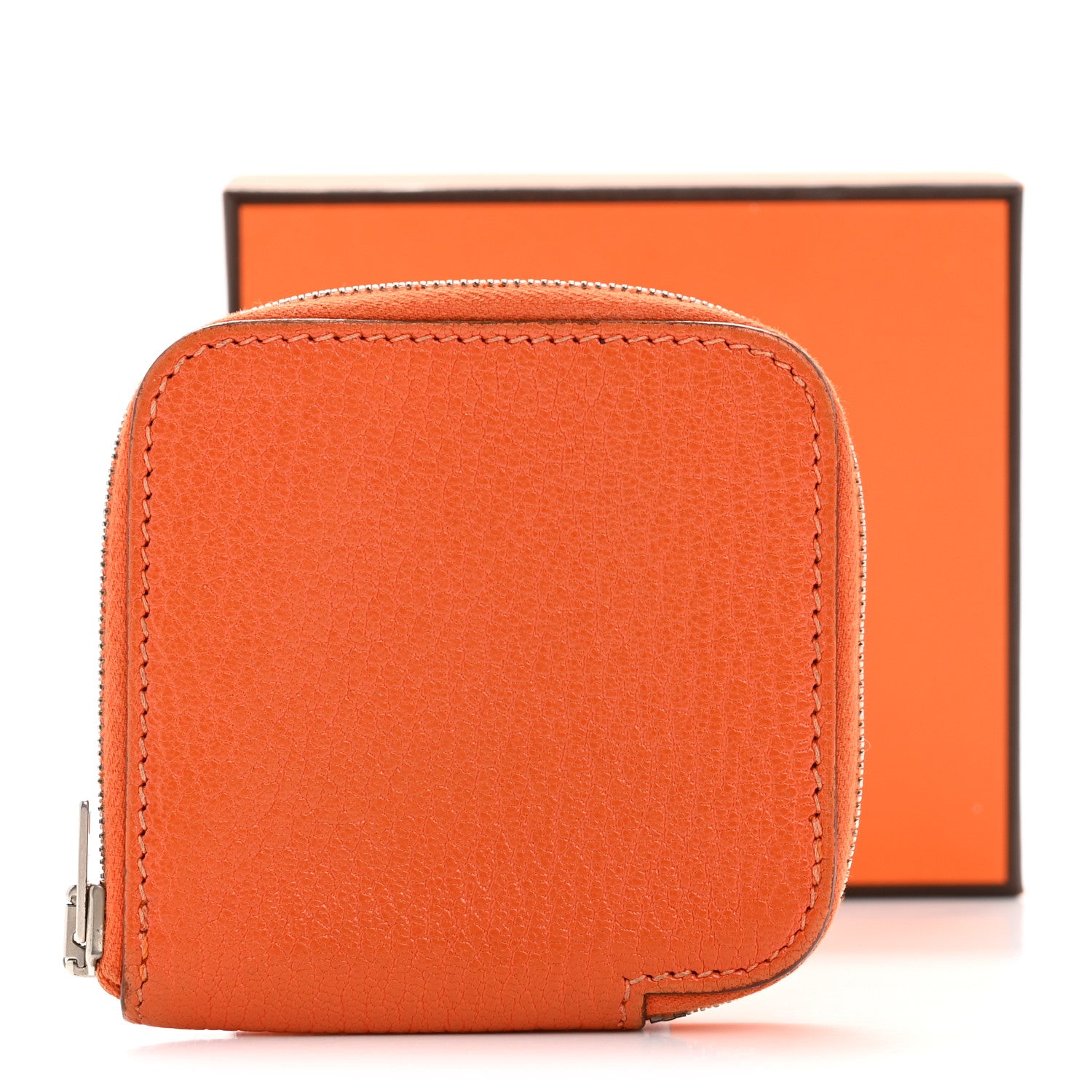 Hermes Chevre Mysore Compact Azap Wallet Orange 11 of 11