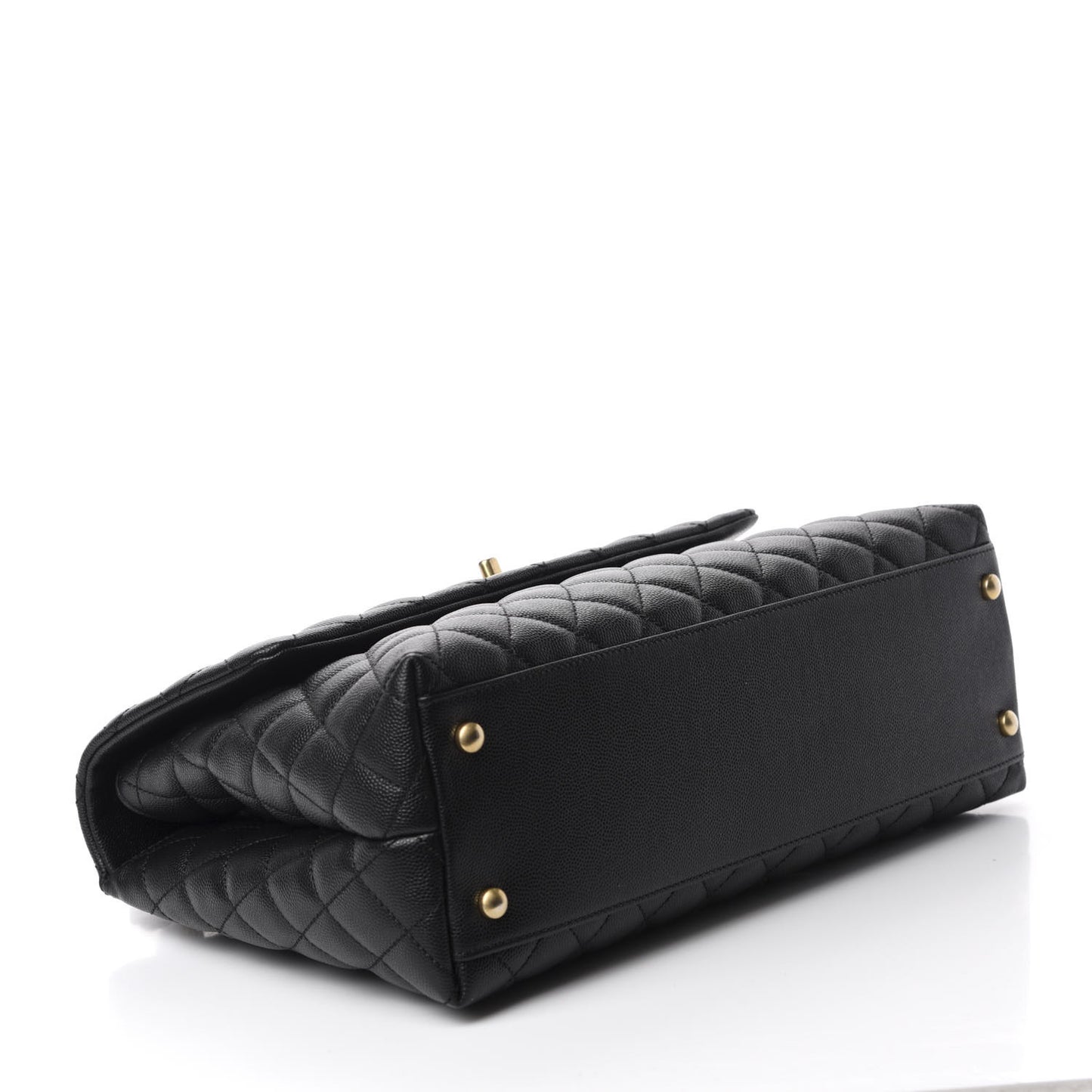 Caviar Quilted Medium Coco Handle Flap Black