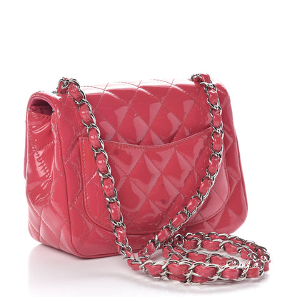 Chanel Patent Quilted Mini Square Flap Pink 3 of 13