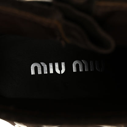 Miu Miu Suede Harness Engineer Boots 38.5 Brown 7 of 10