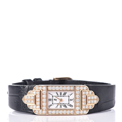 Audemars Piguet 18K Rose Gold Crocodile Diamond 14.5mm Charleston Quartz Watch 67028OR.Z Z.A002XX.0 1 3 of 8