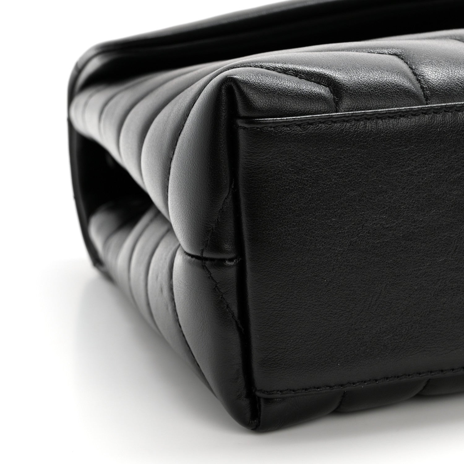 Saint Laurent Calfskin Y Quilted Monogram Monochrome Small Loulou Chain Satchel Black 9 of 12