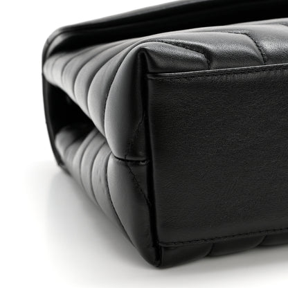 Saint Laurent Calfskin Y Quilted Monogram Monochrome Small Loulou Chain Satchel Black 9 of 12