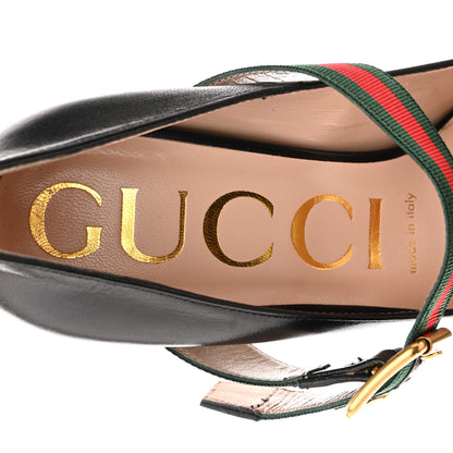 Gucci Malaga Kid Sylvie High Heel Pumps 37 Black 7 of 11
