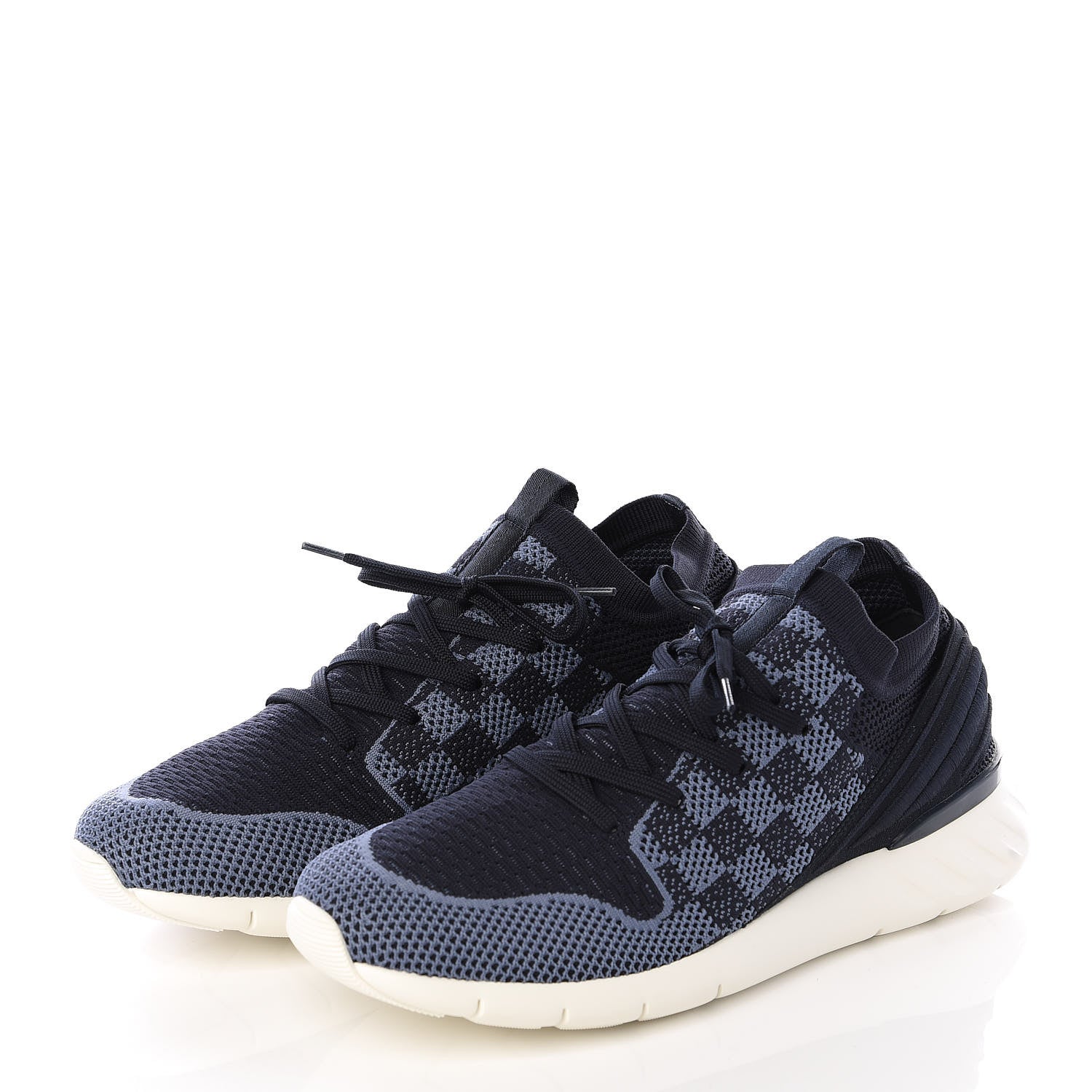 Louis Vuitton Knit Damier Fastlane Sneakers 8 Blue 5 of 30