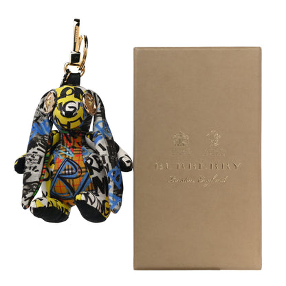 Burberry Cotton Graffiti Print Vera The Hare Bag Charm Yellow Multi 5 of 5