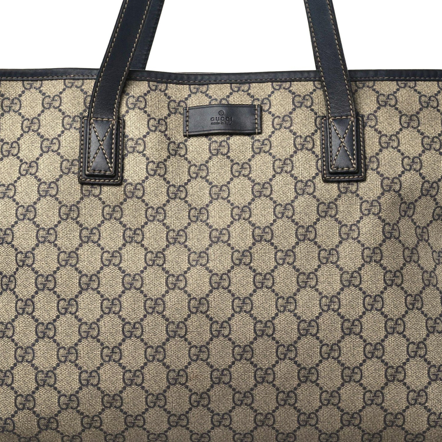 Gucci GG Supreme Monogram Medium Zippered Shopping Tote Navy 3 of 16