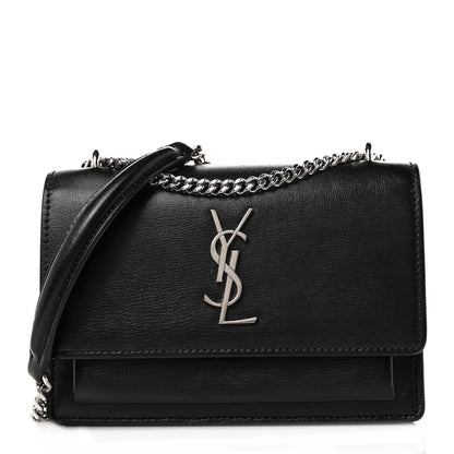 Saint Laurent Calfskin Monogram Sunset Chain Wallet Black 2 of 27