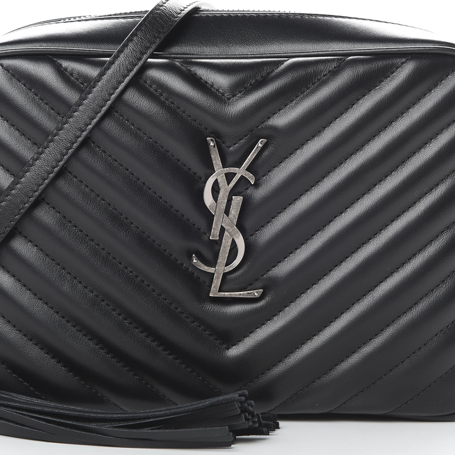Saint Laurent Calfskin Matelasse Monogram Lou Camera Bag Black 8 of 11