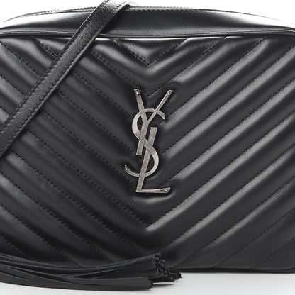 Saint Laurent Calfskin Matelasse Monogram Lou Camera Bag Black 8 of 11
