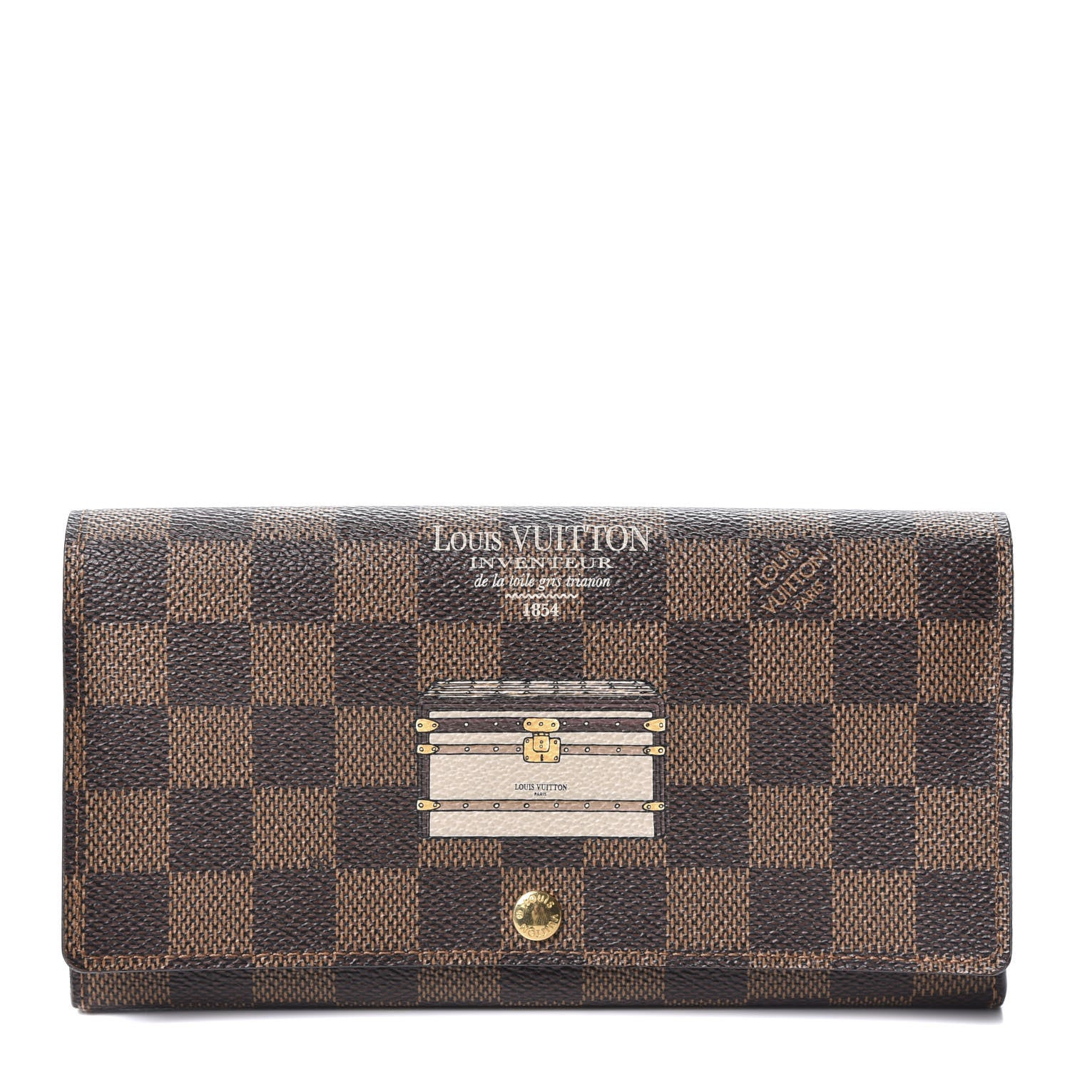 Louis Vuitton Damier Ebene Trunks and Locks Sarah Wallet 1 of 11