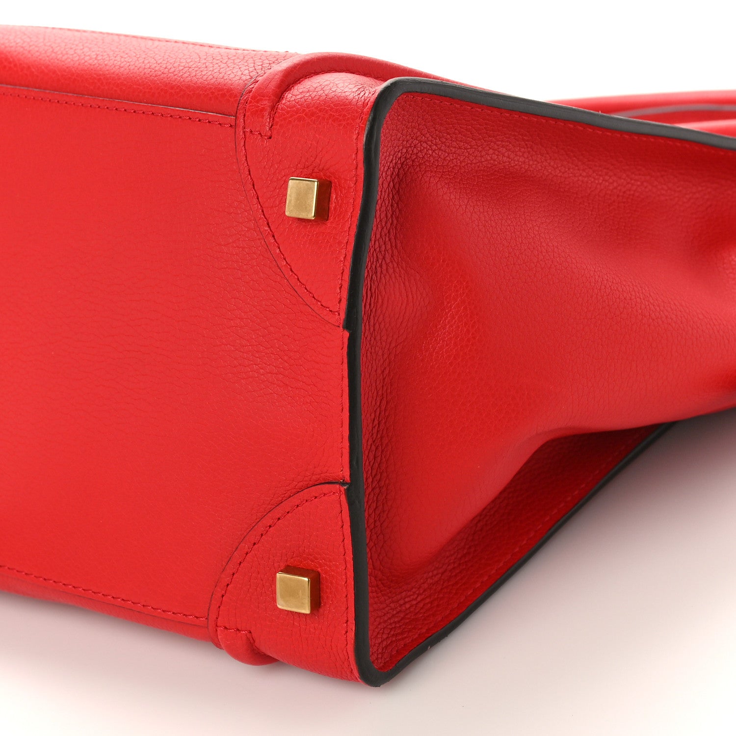 Celine Drummed Calfskin Mini Luggage Coquelicot 8 of 8
