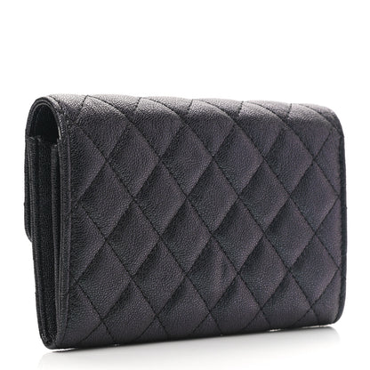Chanel Iridescent Caviar Quilted Medium Flap Wallet Black 3 of 8