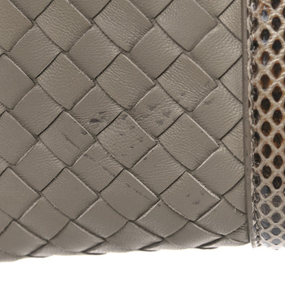Bottega Veneta Nappa Intrecciato Snakeskin Small Flow Wave Tote Mink 16 of 18