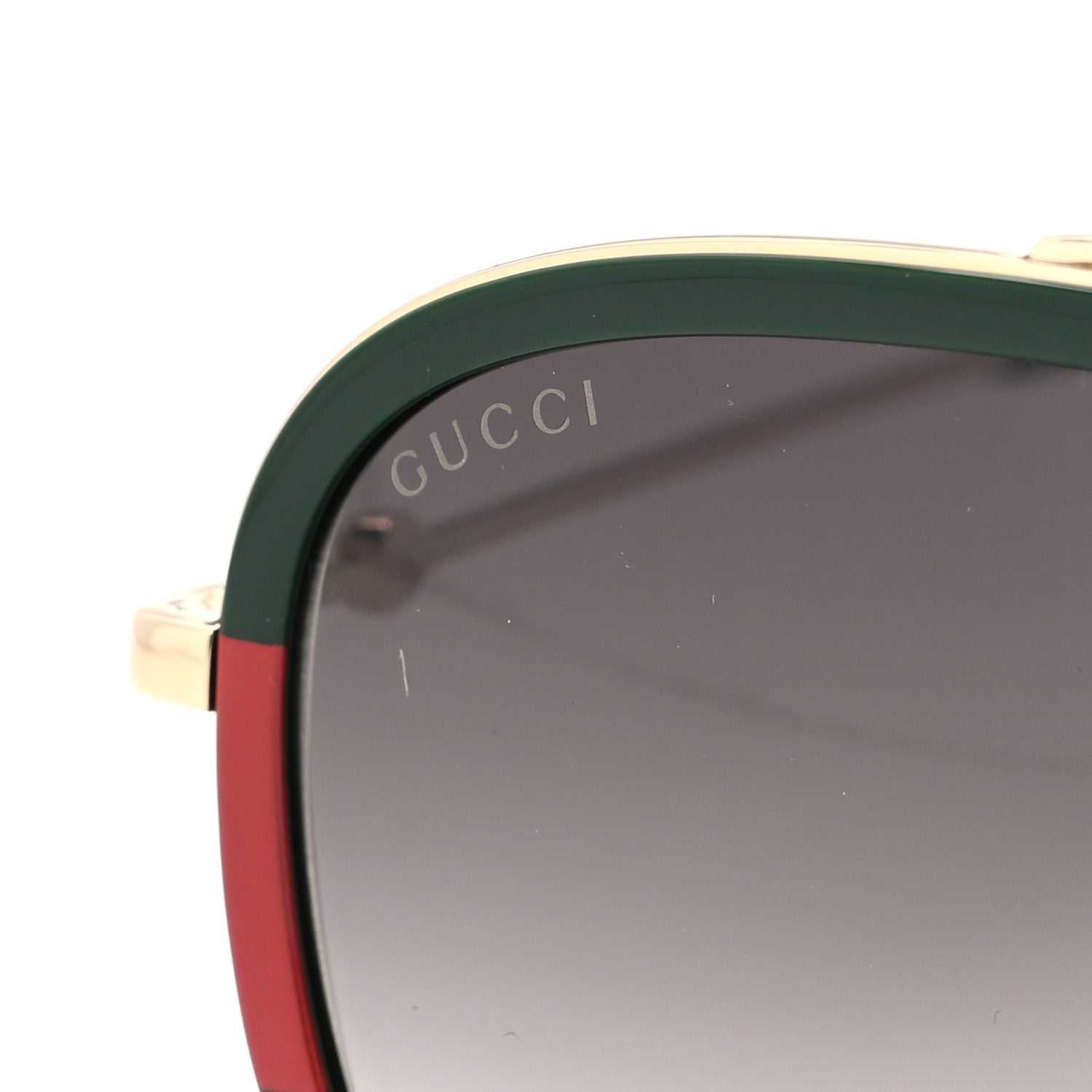 Gucci Web Aviator Sunglasses GG0062S Green Red 7 of 8