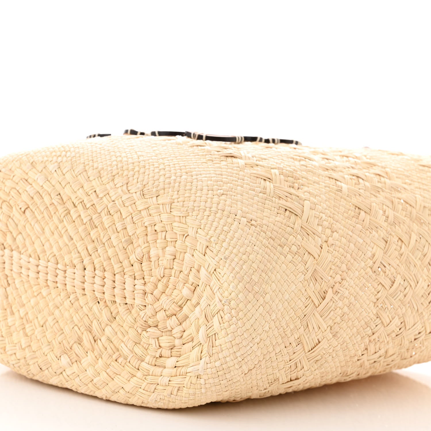 Loewe Calfskin Raffia Paulas Ibiza Medium Anagram Basket Tote Bag Natural Tan 10 of 10