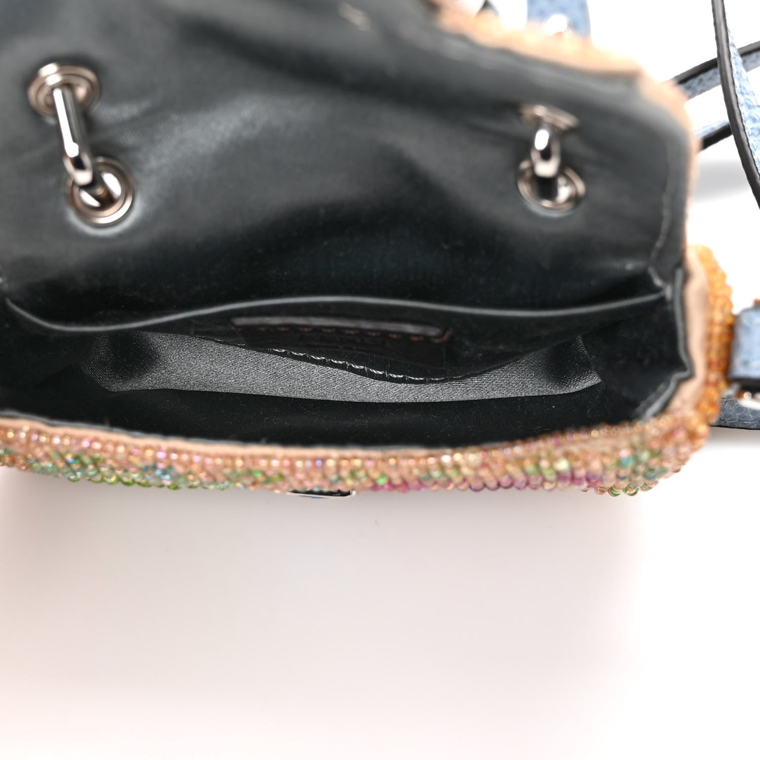 Fendi Perline Glass Karung Beaded Nano Maxi Buckle Baguette Charm Multicolor Azzurro Glicine 5 of 10