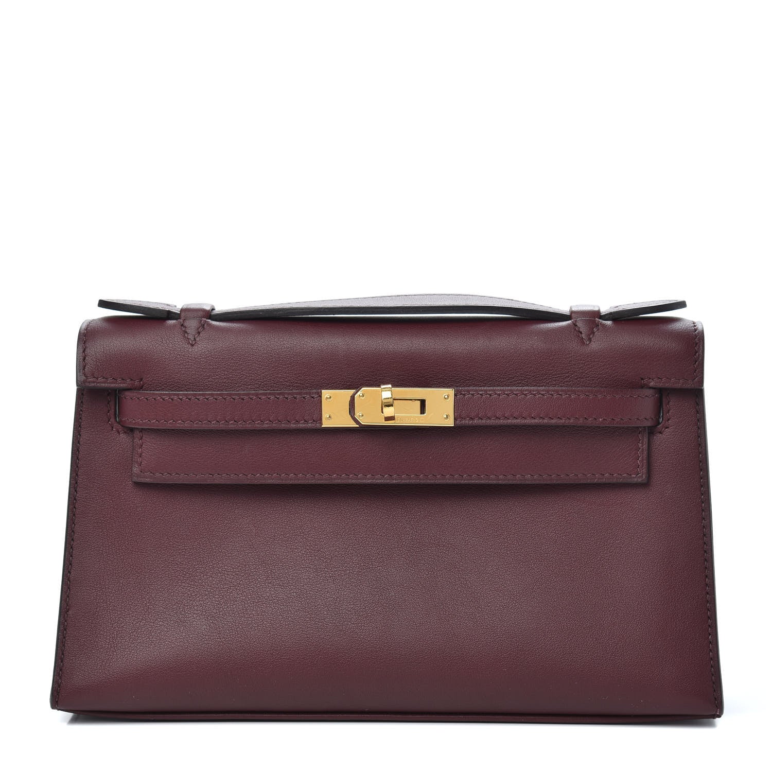 Hermes Swift Kelly Pochette Clutch Bordeaux 1 of 10