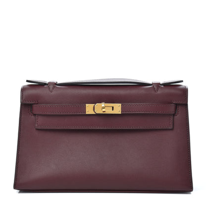 Hermes Swift Kelly Pochette Clutch Bordeaux 1 of 10
