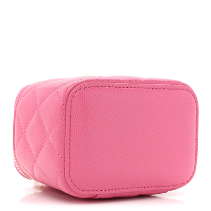 Chanel Caviar Quilted Mini Vanity Case With Chain Pink 4 of 10