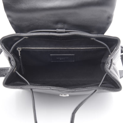 Saint Laurent Calfskin Y Quilted Monogram Small Loulou Backpack Black 4 of 9
