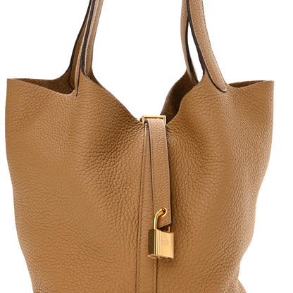 Hermes Taurillon Clemence Picotin Lock 22 MM Biscuit 8 of 10