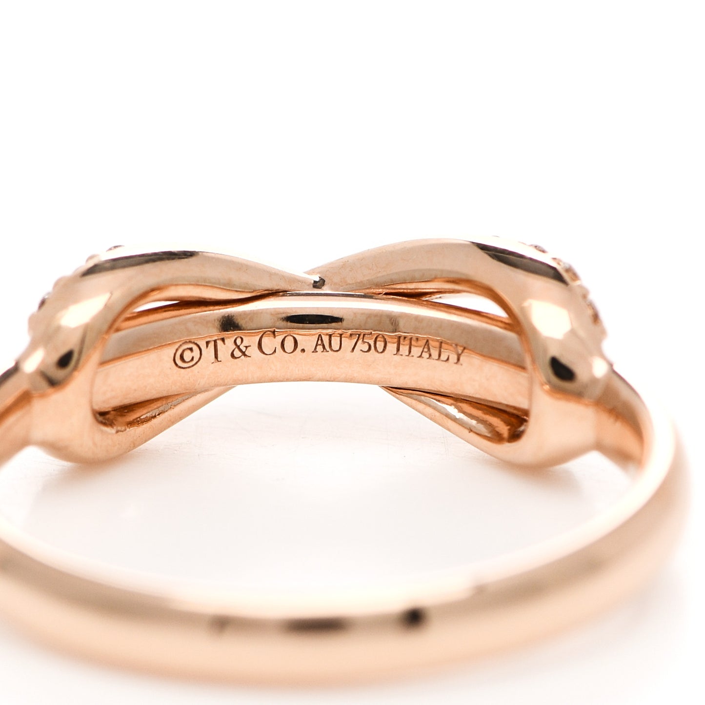18K Rose Gold Diamond Infinity Ring 49 4.75