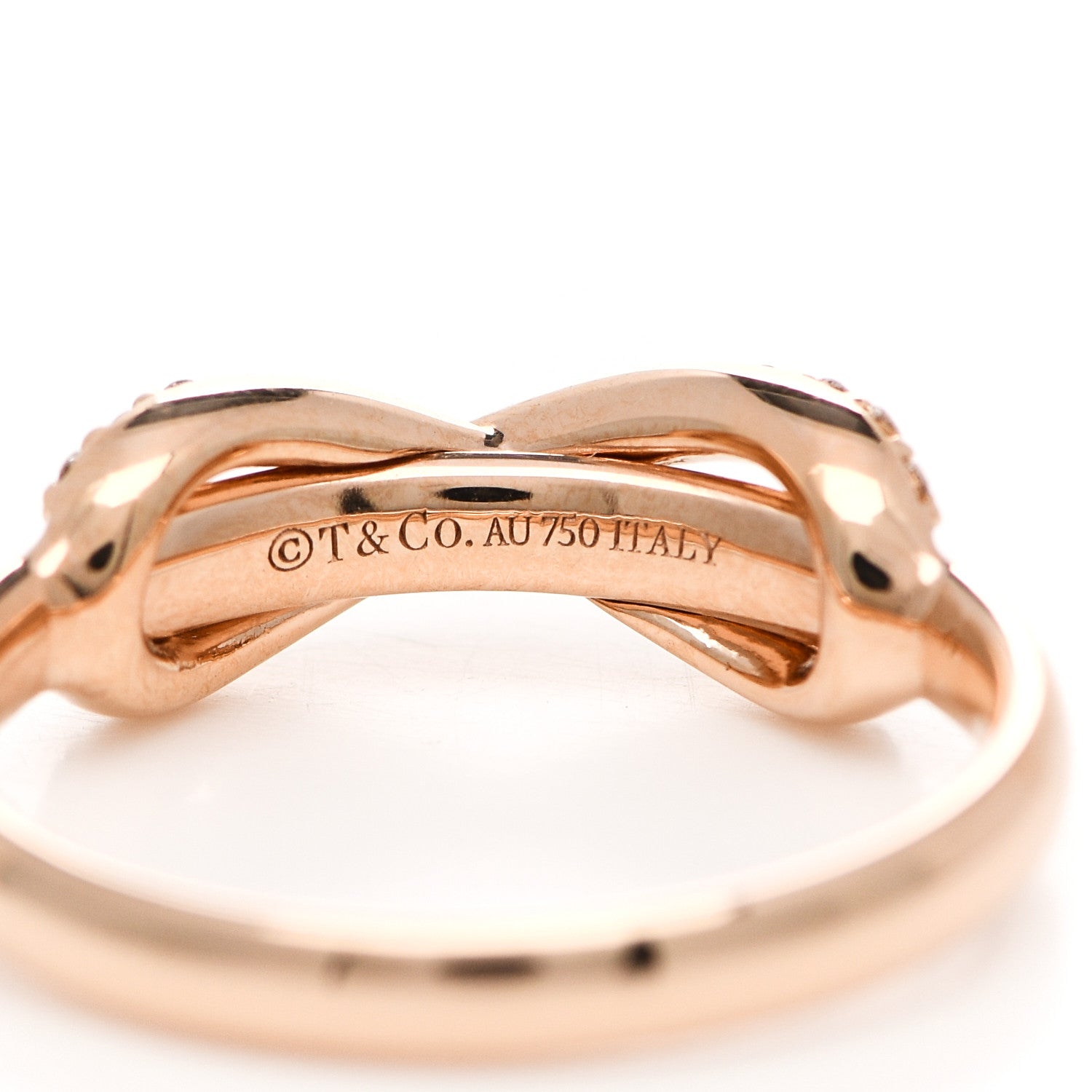 Tiffany 18K Rose Gold Diamond Infinity Ring 49 4.75 5 of 6