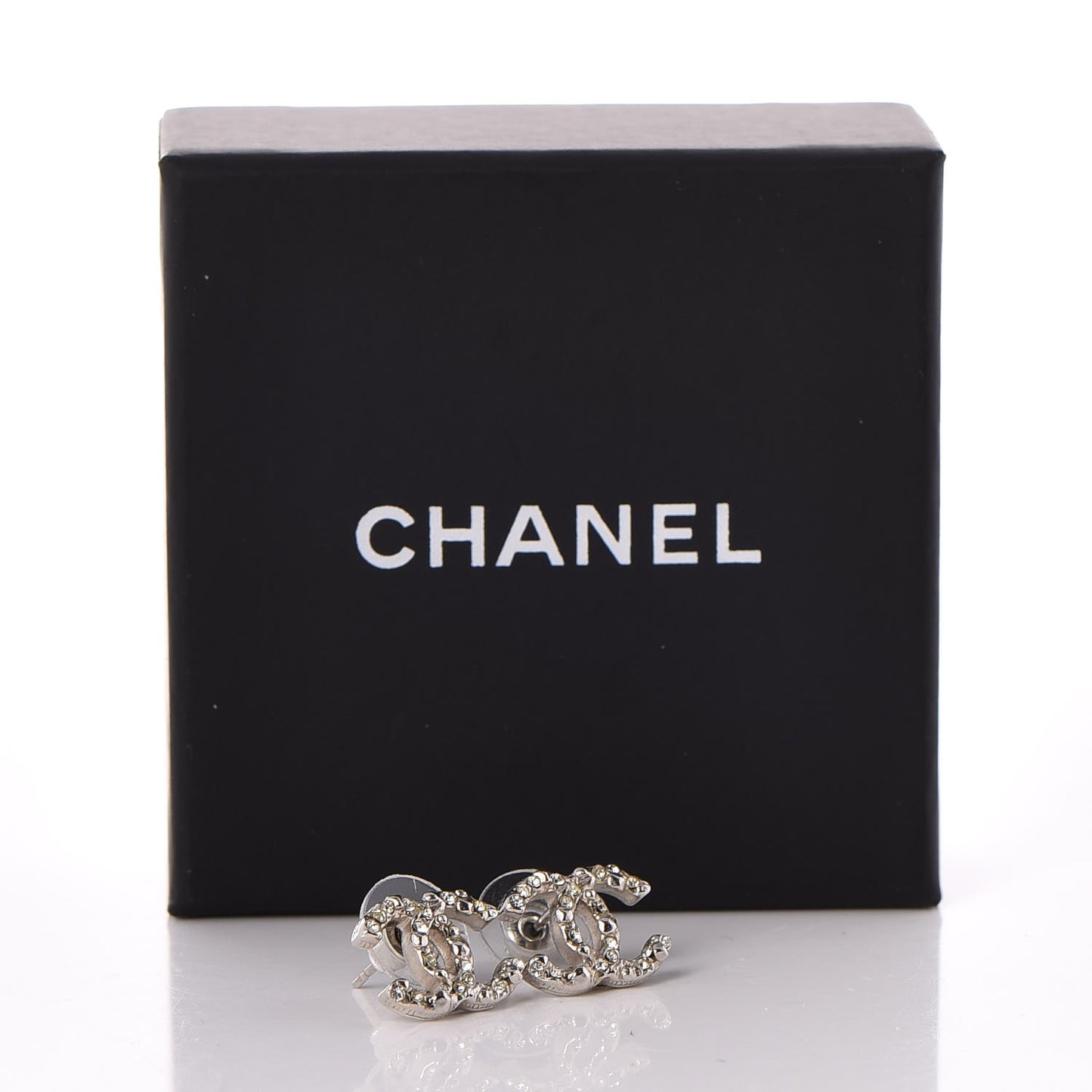 Crystal CC Earrings Silver