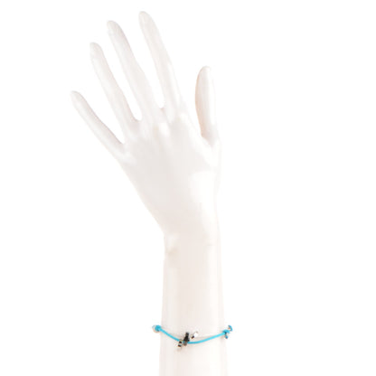Cartier 18K White Gold Diamond Ceramic Silk Adjustable Triple LOVE Bracelet Blue White 2 of 5