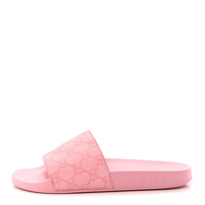 Gucci GG Supreme Monogram Slide Sandals 38 Cotton Candy Dark Cotton Candy 1 of 9