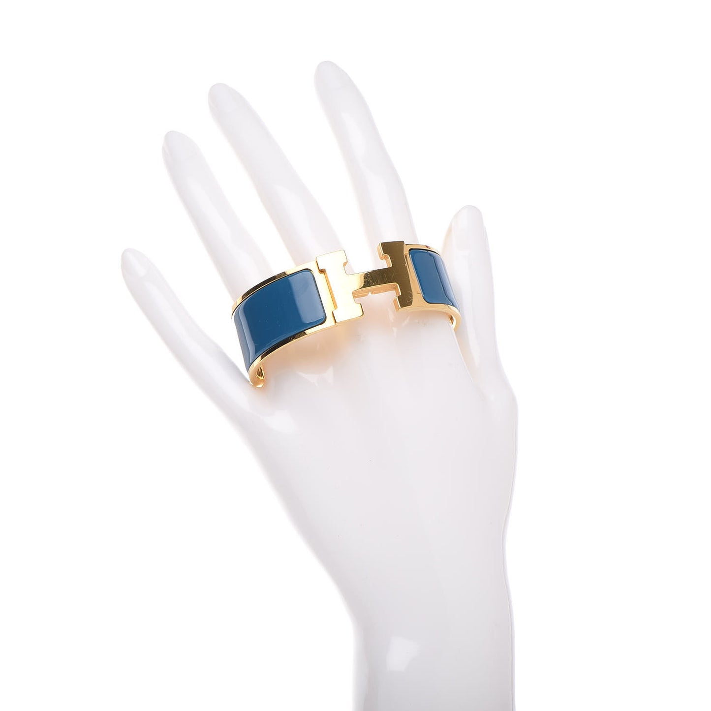 Enamel Wide Clic Clac H Bracelet GM Bleu