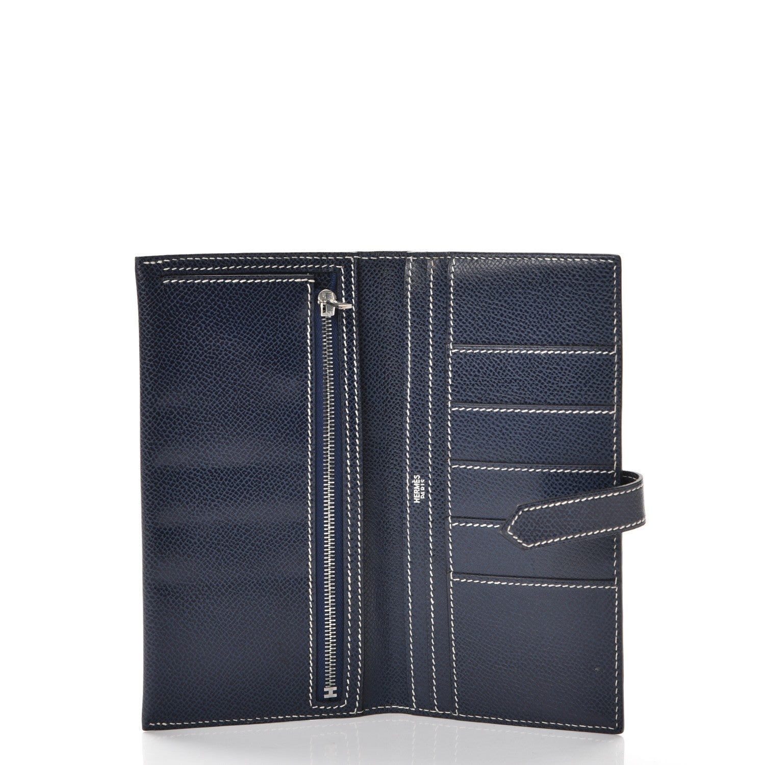 Hermes Courchevel Bearn Wallet in Bleu Indigo 5 of 7