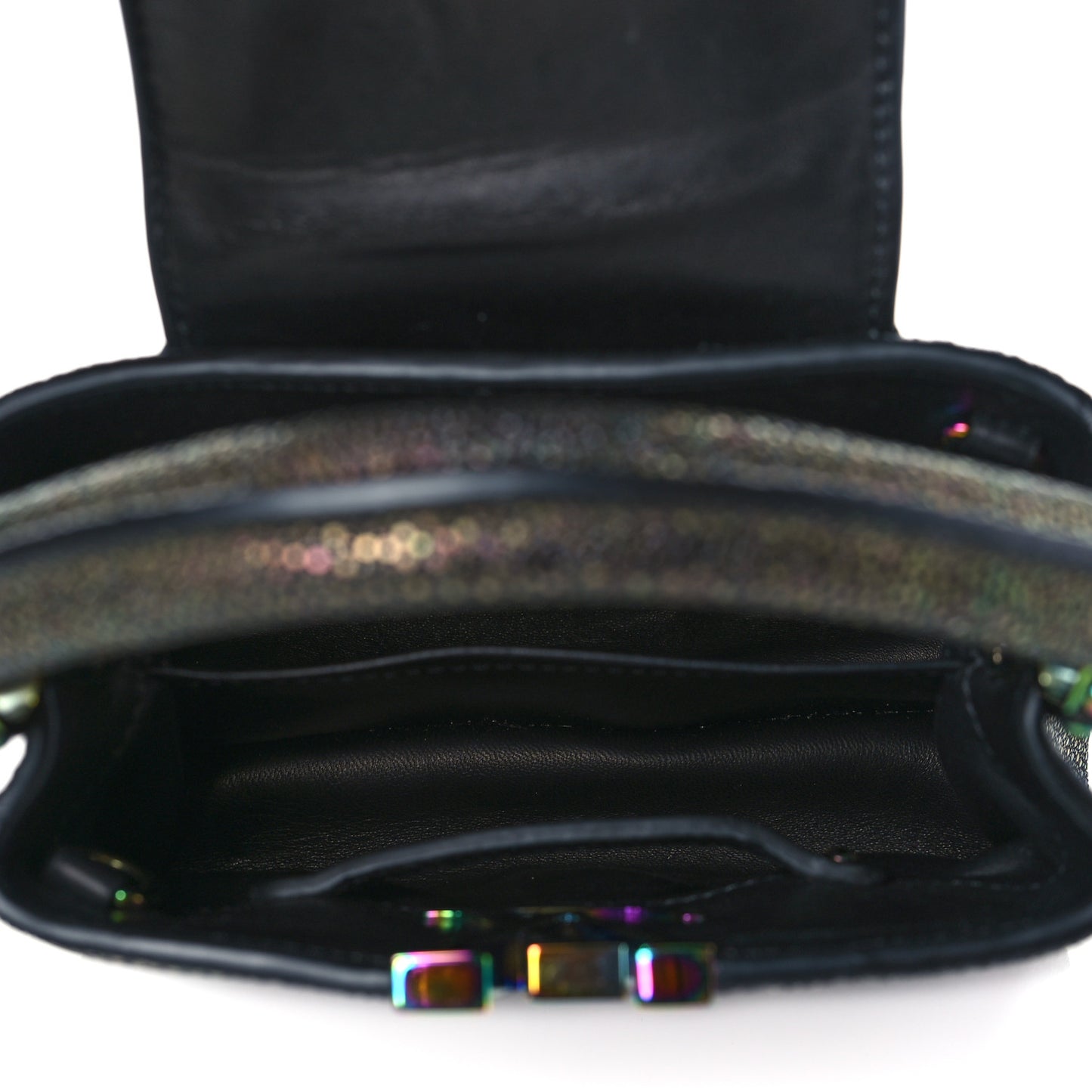 Iridescent Stingray Capucines Mini Black Multicolor