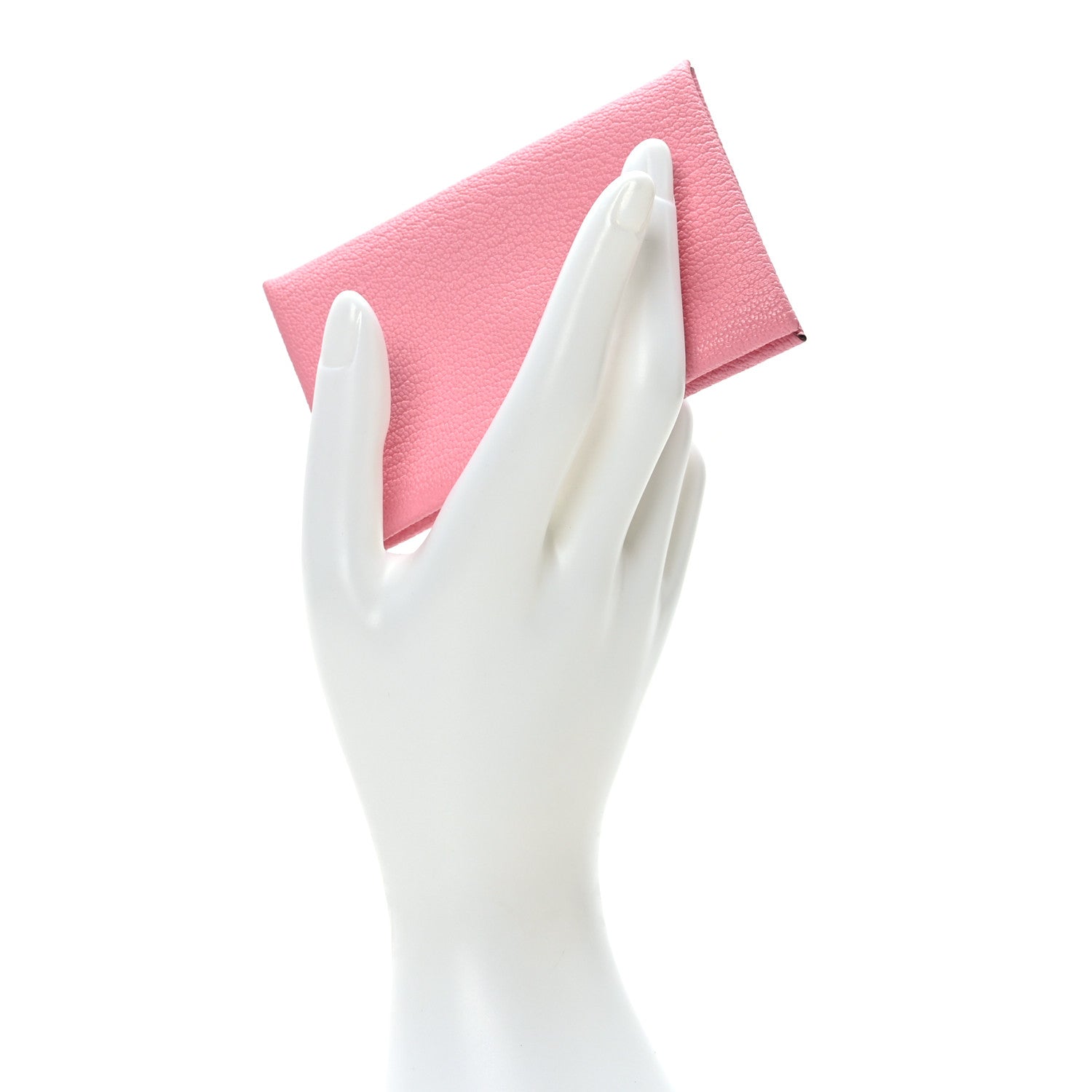 Hermes Chevre Chandra Verso Calvi Card Case Rose Confetti Brique 2 of 8